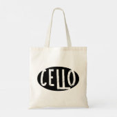 Cello Oval Rough Text Tragetasche (Rückseite)
