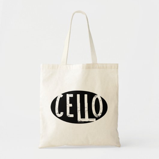Cello Oval Rough Text Tragetasche (Vorne)