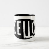 Cello Oval Rough Text Zweifarbige Tasse (Mittel)