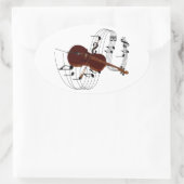 Cello Ovaler Aufkleber (Tasche)