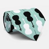 Cello Pattern - Aquamarin Krawatte (Gerollt)