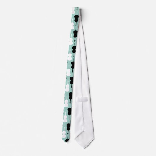 Cello Pattern - Aquamarin Krawatte (Rückseite)