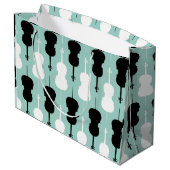 Cello Pattern Große Geschenktüte (Rückseite Schrägansicht)