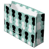 Cello Pattern Große Geschenktüte (Vorderseite Schrägansicht)