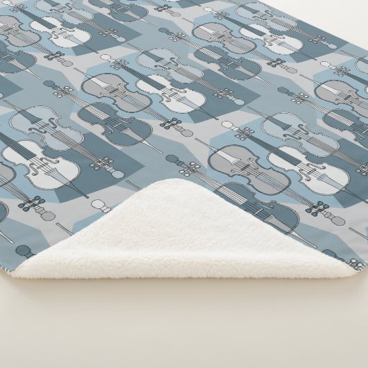Cello Pattern Sherpa Blanket Sherpadecke (3/4)