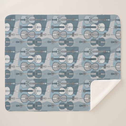 Cello Pattern Sherpa Blanket Sherpadecke (Vorderseite (Horizontal))