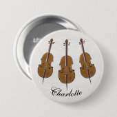 Cello personalisiert Abzeichen Button (Vorne & Hinten)