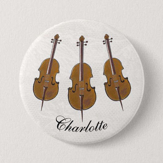 Cello personalisiert Abzeichen Button (Vorderseite)