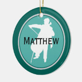 Cello-personalisierte Musik-Weihnachtsverzierung Keramikornament (Links)