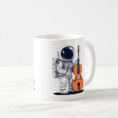 Cello Player Astronaut-Tasse Kaffeetasse (VorderseiteRechts)