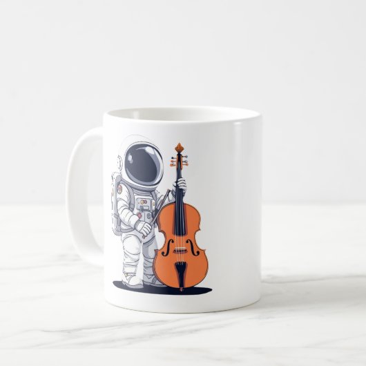 Cello Player Astronaut-Tasse Kaffeetasse (Vorderseite Links)