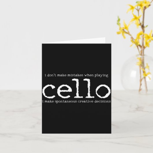 Cello Player Cellist Funny Gift  Karte (Gelbe Blume)