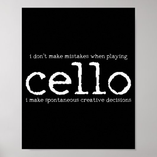 Cello Player Cellist Funny Gift  Poster (Vorne)