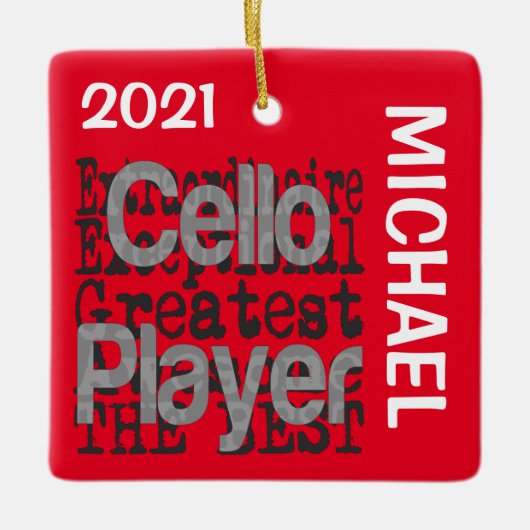 Cello Player Extraordinaire CUSTOM Keramikornament (Vorderseite)