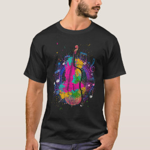 Cello Player Musician Cellist Music Notes Colorful T-Shirt