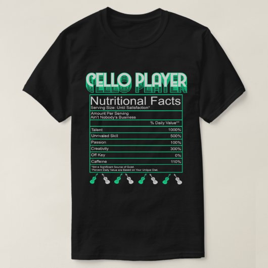 Cello Player Nutriacts Orchestra Music Cel T-Shirt (Design vorne)