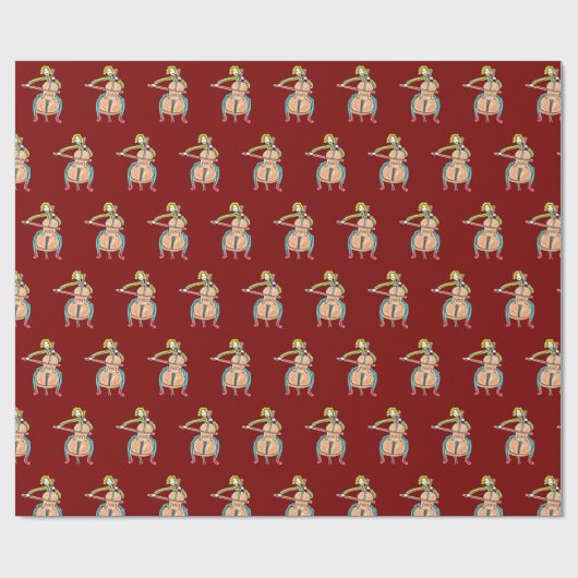 Cello Playing Stickman Geschenkpapier (Flach)