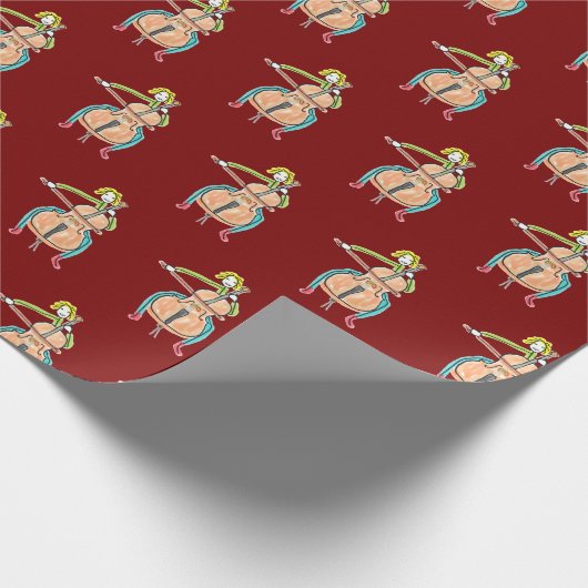 Cello Playing Stickman Geschenkpapier (Ecke)