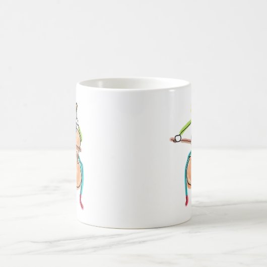 Cello Playing Stickman Kaffeetasse (Mittel)