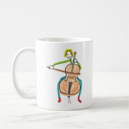 Cello Playing Stickman Kaffeetasse