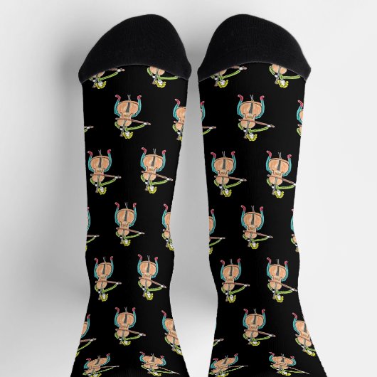 Cello Playing Stickman Socken (Oben)