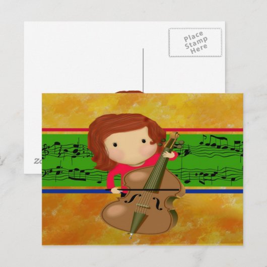 Cello Practice Postkarte (Vorne/Hinten)