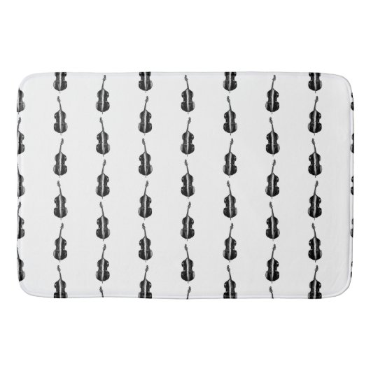 Cello Print Pattern Musik Thread CUSTOM BG FARBE Badematte (Vorderseite)