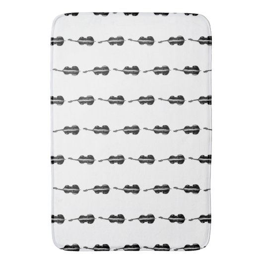 Cello Print Pattern Musik Thread CUSTOM BG FARBE Badematte (Vorderseite Vertikal)