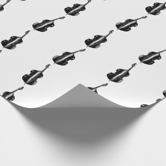 Cello Print Pattern Musik Thread CUSTOM BG FARBE Geschenkpapier (Ecke)