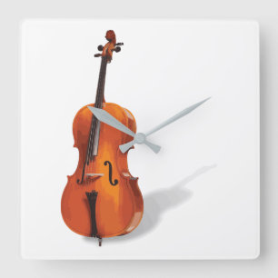 Cello Quadratische Wanduhr