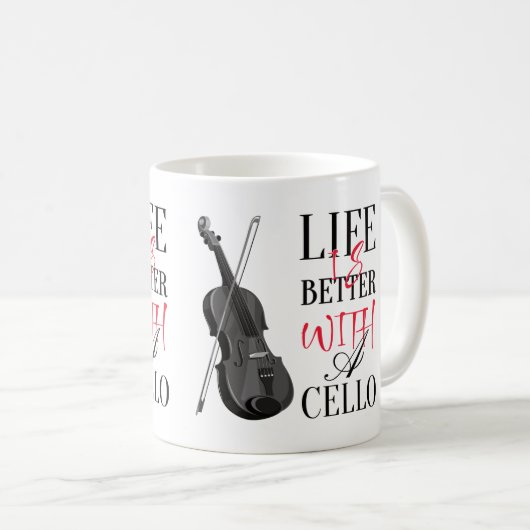Cello Quotes-Tasse Kaffeetasse (VorderseiteRechts)
