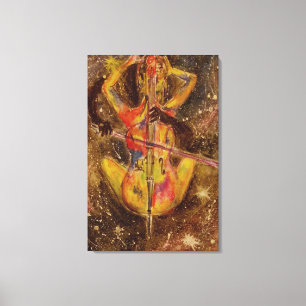 Cello Raum Sonate Wasserfarben Kunstmalerei Leinwanddruck