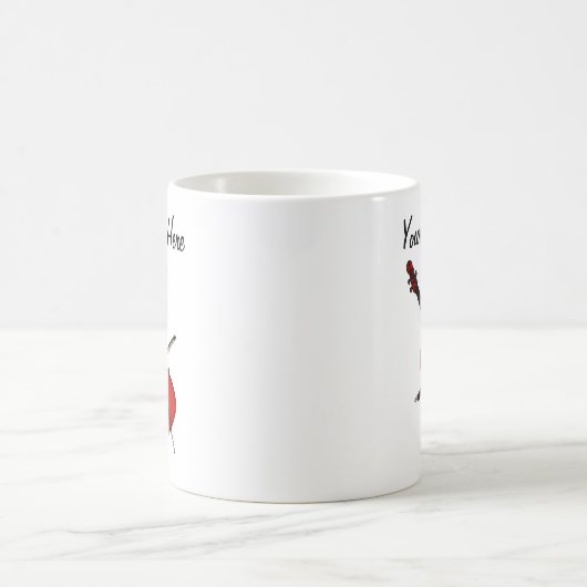 Cello Red Hearts Cellist Musician Custom Kaffeetasse (Mittel)