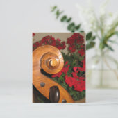 Cello Scroll Blume Postkarte (Stehend Vorderseite)