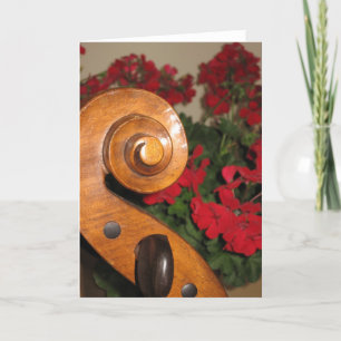 Cello Scroll Flowers greeting card Feiertagskarte
