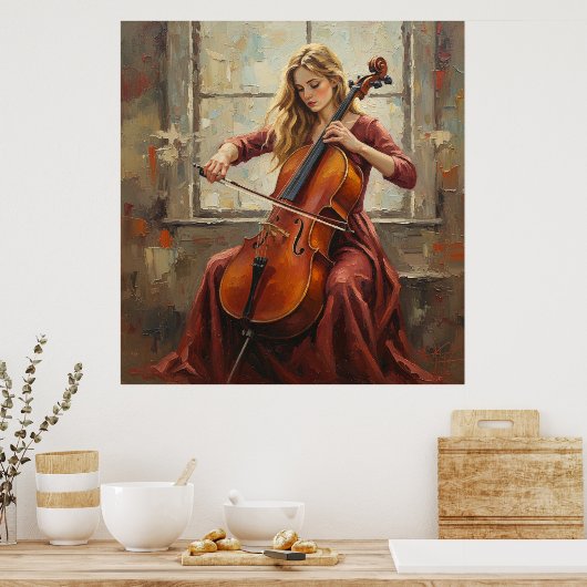 Cello Serenade by the Window Poster (Küche)