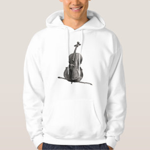 Cello-Skizze Schwarz-Weiß-Zeichnung Hoodie