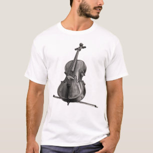 Cello-Skizze Schwarz-Weiß-Zeichnung T-Shirt