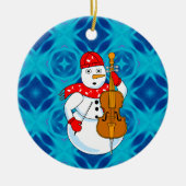 Cello Snowman Keramik Ornament (Vorne)