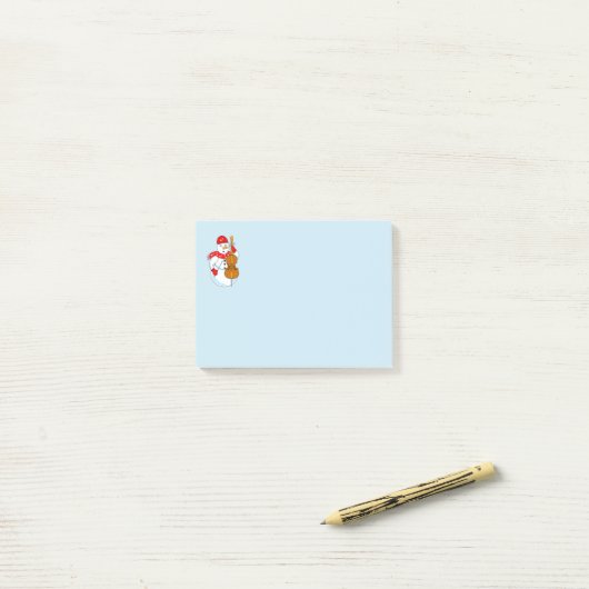 Cello Snowman Post-it Klebezettel (Auf Schreibtisch)