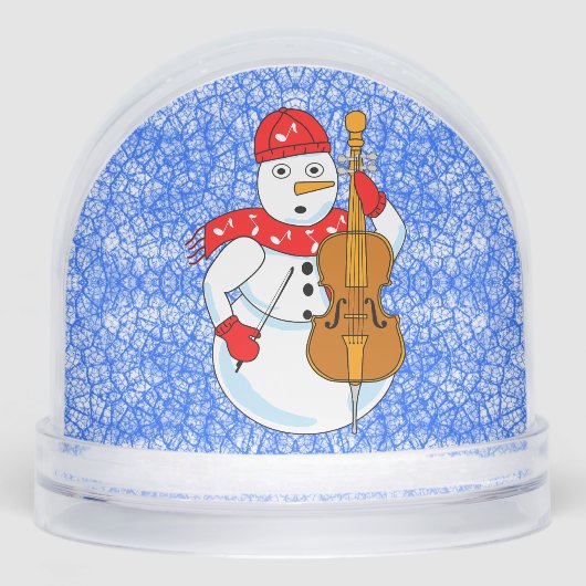 Cello Snowman Snow Globe Schneekugeln (Vorderseite)