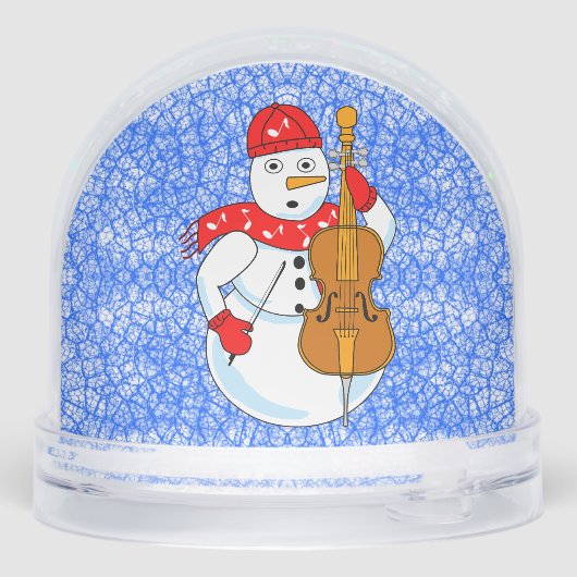 Cello Snowman Snow Globe Schneekugeln (Rückseite)