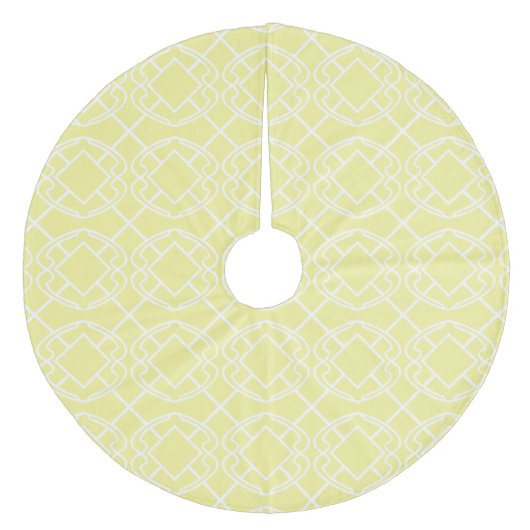 Cello Soft Butter Yellow Trellis Design Fleece Weihnachtsbaumdecke (Vorderseite)