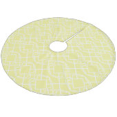 Cello Soft Butter Yellow Trellis Design Fleece Weihnachtsbaumdecke (Schrägansicht)