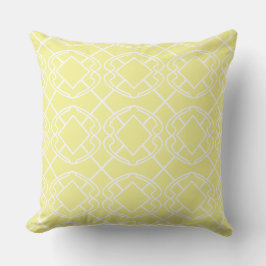 Cello Soft Butter Yellow Trellis Design Kissen