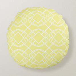 Cello Soft Butter Yellow Trellis Design Rundes Kissen