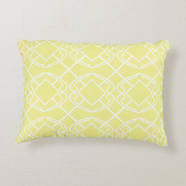 Cello Soft Butter Yellow Trellis Design Zierkissen