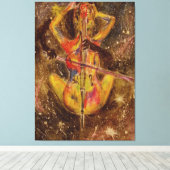 Cello Space Sonata Canvas Print - Abstrakte Malere Leinwanddruck (Insitu (Holzboden))