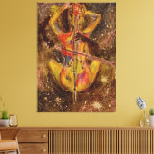 Cello Space Sonata Canvas Print - Abstrakte Malere Leinwanddruck (Insitu (Wohnzimmer))