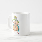 Cello spielender Stockmann Kaffeetasse (Vorderseite Links)
